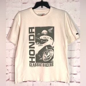 Men’s Vintage 1996 HONDA L Classic Racers Men’s Cream with Grey graphics T-Shirt
